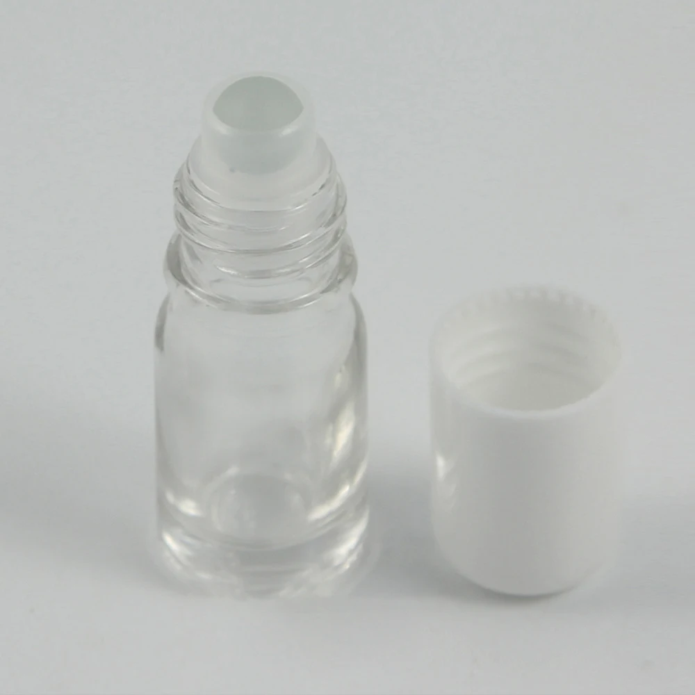 

Essential oil glass 5ml roll on bottle clear cosmetic bottle with glass and metal ball, 5ml mini portable skincare packaging