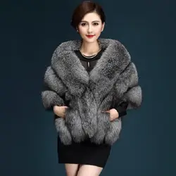 Winter Faux Fur Coats luxury fox fur imitation mink fur poncho bridal wedding dress shawl cape women vest fur coat