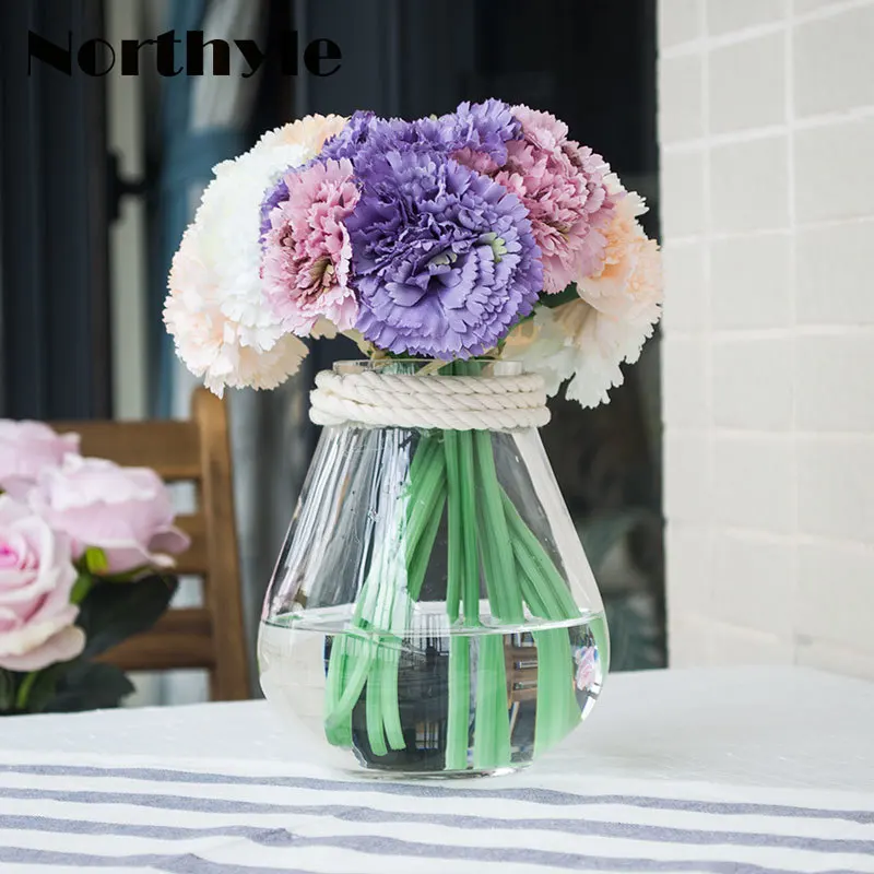 Artificial Carnation bouquet fake flowers home decoration wedding flores artificiais plastic flowers mothers day