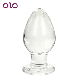 OLO Transparent Anal Plug Butt Plug Erotic Butt Stimulation Glass Sex Toys for Women Men Masturbation Prostate Massager