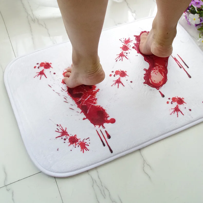 

non slip bloody bath mat microfiber memory foam bath mat creative the blood footprint antiskid mat terror floor door mat49