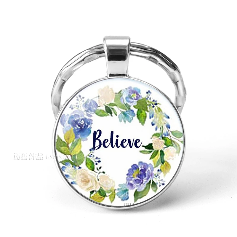 Bible Verse Psalm Keychain Pendant Key Chain Key Rings Key Fob Inspirational Quote Jewelry Christian Party Favor Gift