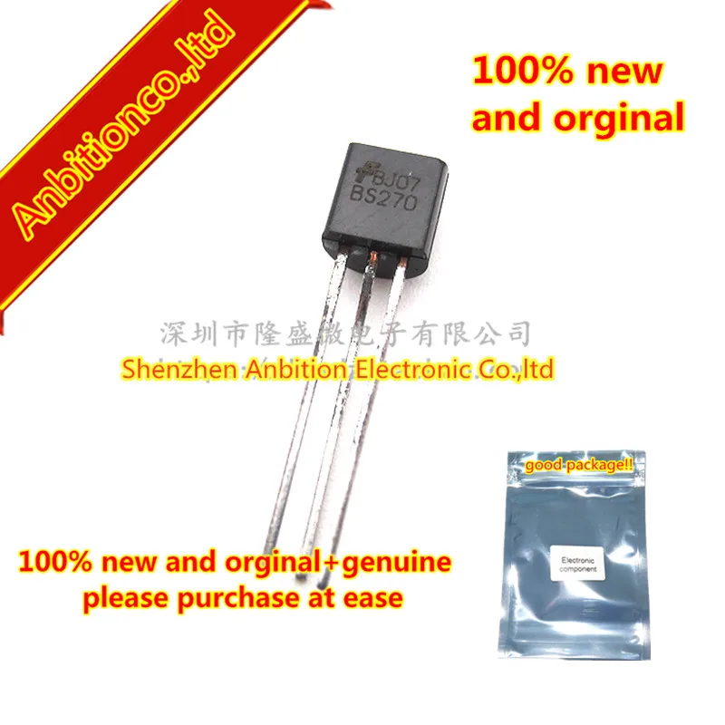 10pcs 100% new and orginal TO-92 BS270 MOS N-Channel Enhancement Mode Field Effect Transistor in stock