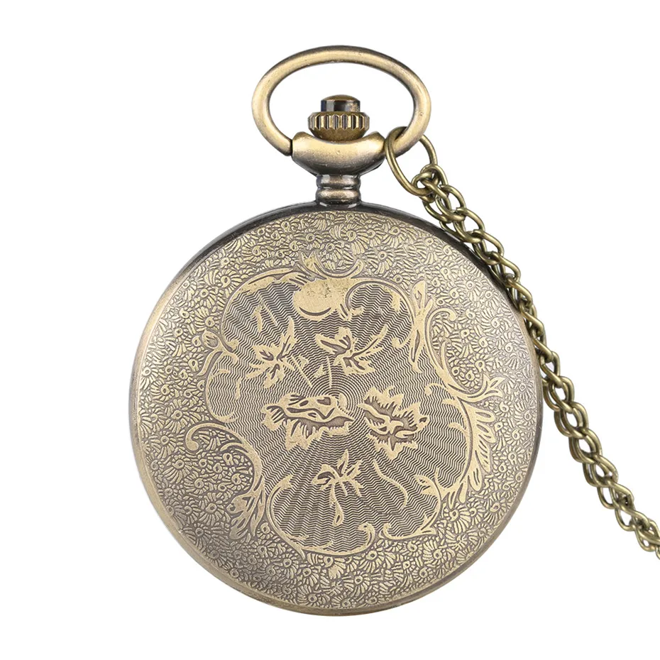 Vintage "Potemkin" Battleship Pocket Watch Retro Bronze Necklace Pendant Souvenir Clock Gifts for Men Women