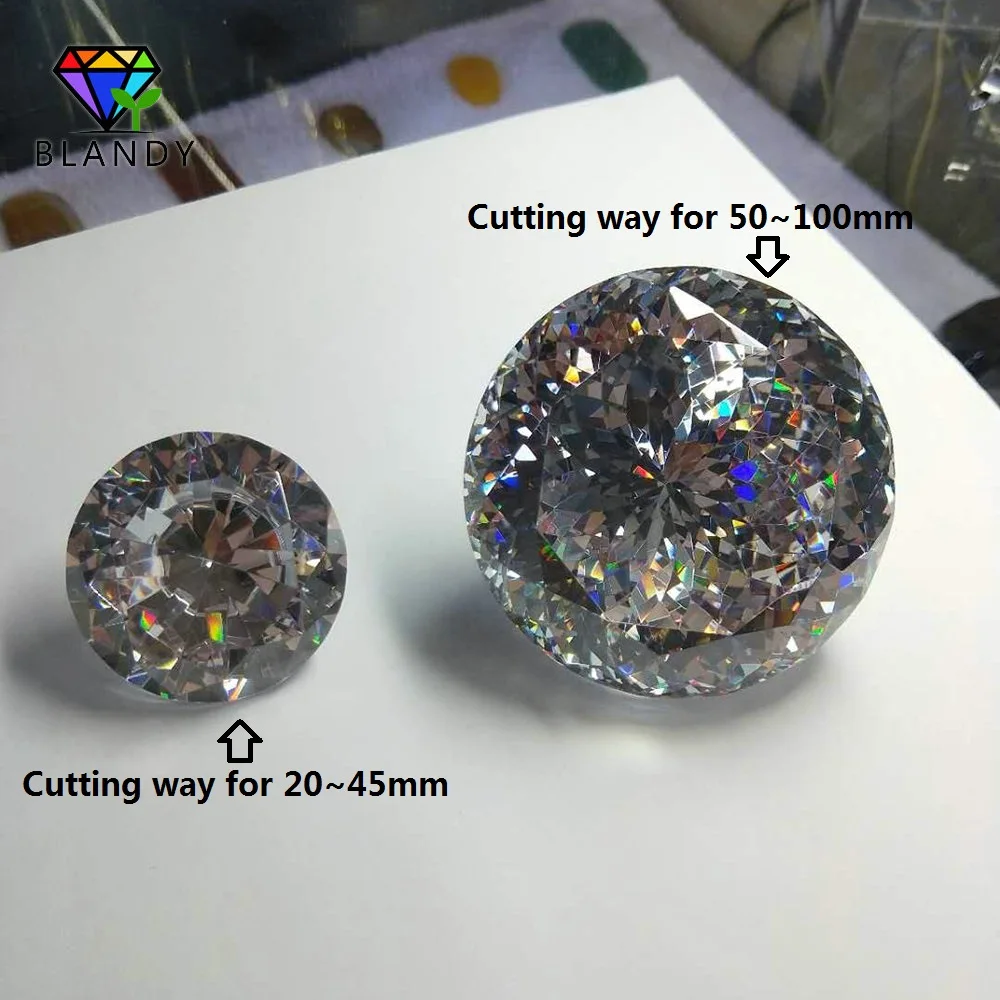 

Free Shipping 1pc/lot 5A Qaulity Round Brilliant Cut CZ Stones 10~80mm Synthetic White Cubic Zirconia Stone For Jewelry