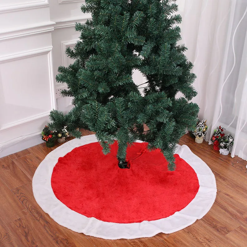 120cm White Classic Style Christmas Tree Skirt Xmas Chrismas Winter Decoration 2018 for Home Tree Alfombra Para Arbol De Navidad