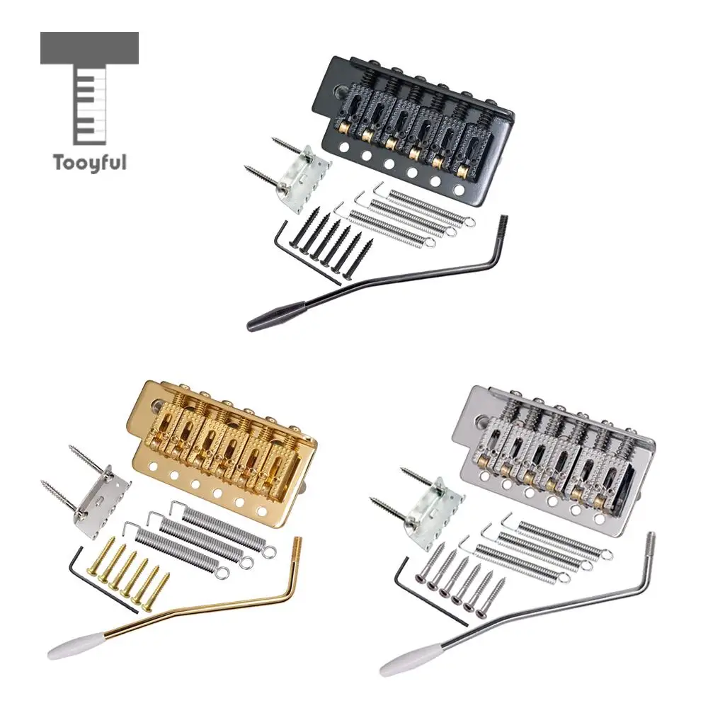 Tooyful 6 String Electric Guitar Roller Saddle Tremolo Bridge System with Whammy Bar for ST SQ