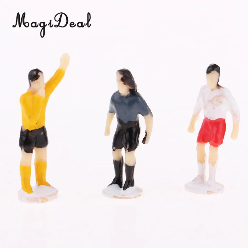 Figura de jugador de fútbol en miniatura a escala 1/87, figura de personas, diseño de paisaje, HO OO, 12 Uds.