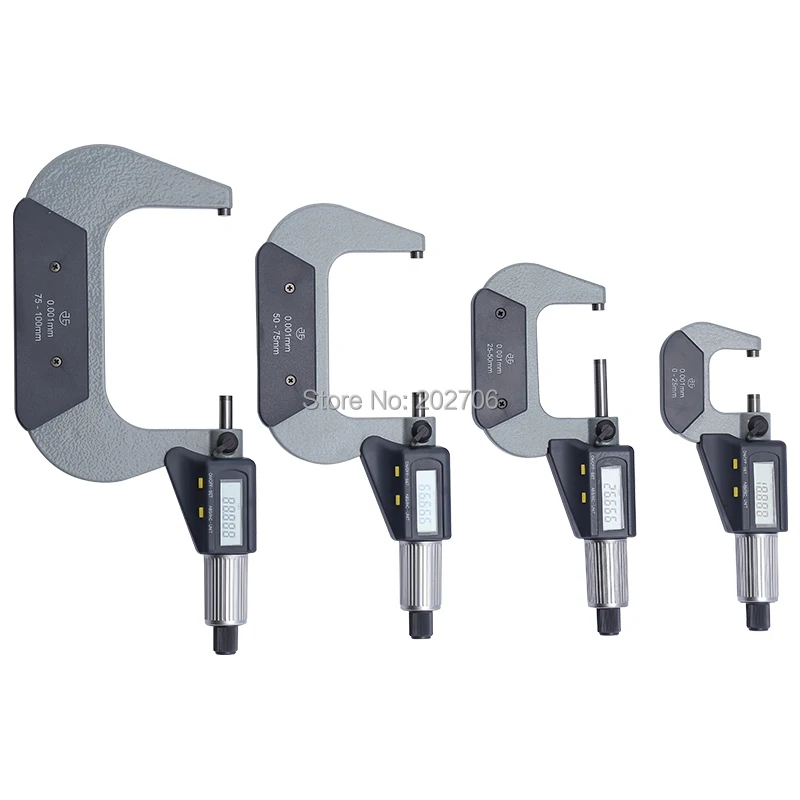 Xibei brand 0-25mm 25-50mm 50-75mm 75-100mm Electronic outside micrometer double functions keys 0.001mm digital micrometer