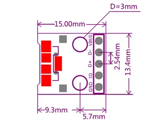 10pcs Micro USB To DIP  Adapter 5pin Female Connector Module Board Panel Female 5-Pin Pinboard B Type PCB 2.54 MM