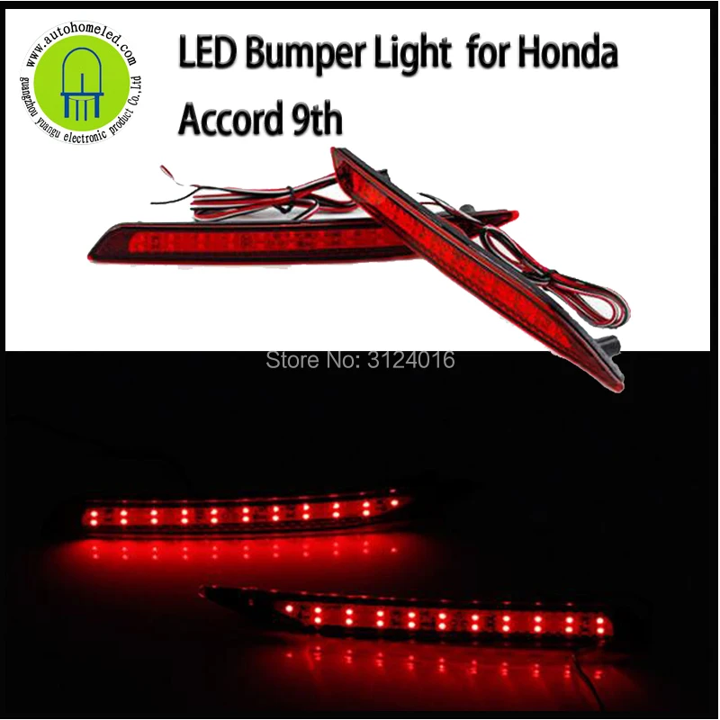 

2X Car Led Back Rear Hidden reflector Bumper Marker Light Lamp Lighting for Honda 2014 Year 9th Accord Car Rear Tail light