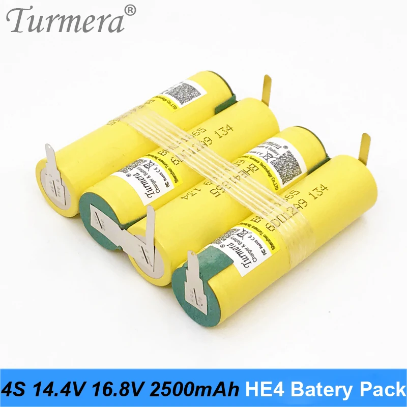 Batteria 3S 12,6 V 4S 16,8 V 18650 HE4 2500 mAh 20 A Corrente di scarica per batteria cacciavite shura (personalizza)