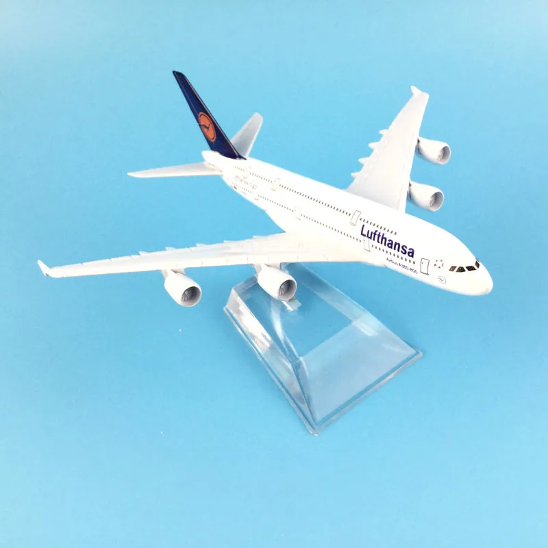 Jason Tutu 16Cm Lufthansa Airbus 380 Airways Vliegtuig Vliegtuig Diecast Metalen 1/400 Schaal Vliegtuigen