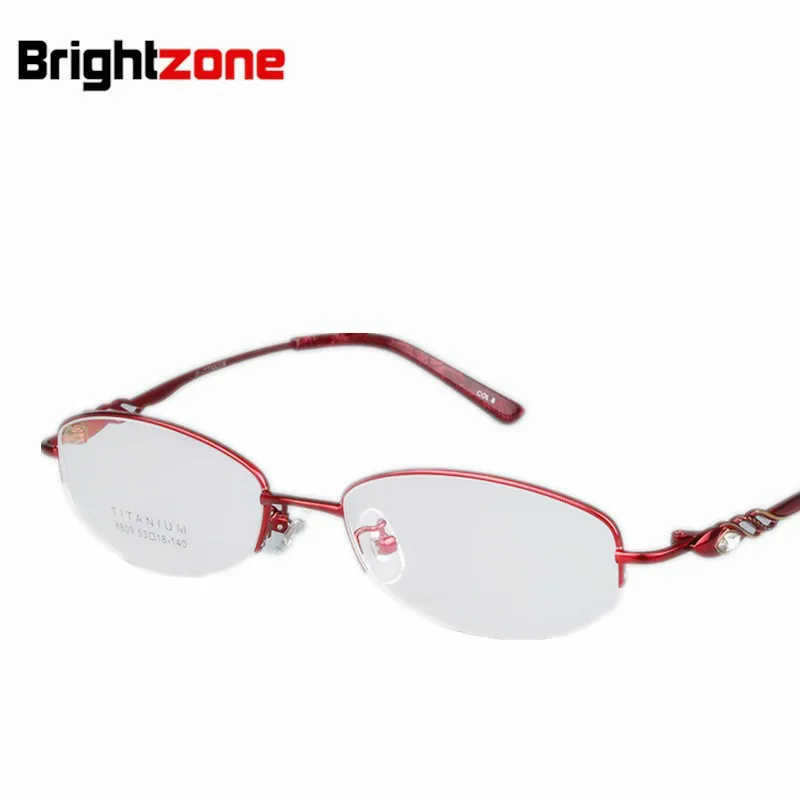 

Brightozne 2023 Pure Titanium Myopia Comfortable Half Frame Vintage Clear Round Optical Computer Glasses Women Spectacles Tmall