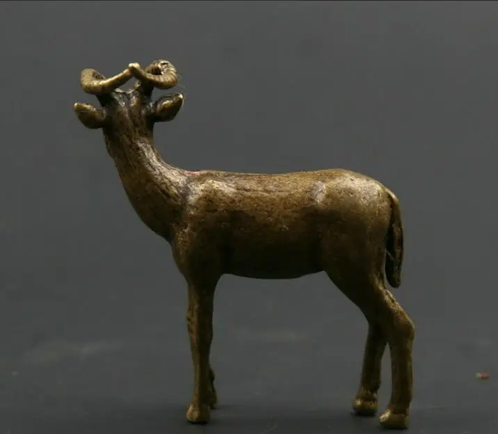 Chinese Bronze Lovable Animal Antelope Bushbuck Hartbeest Oryx Statue