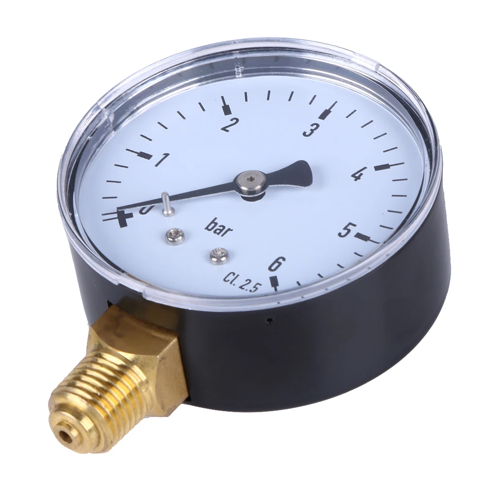 1-3pcs 1/4 Inch Manometer 6 Bar Compressor Compressed Air Pressure Gauge for Air Water Oil Gas Measurement