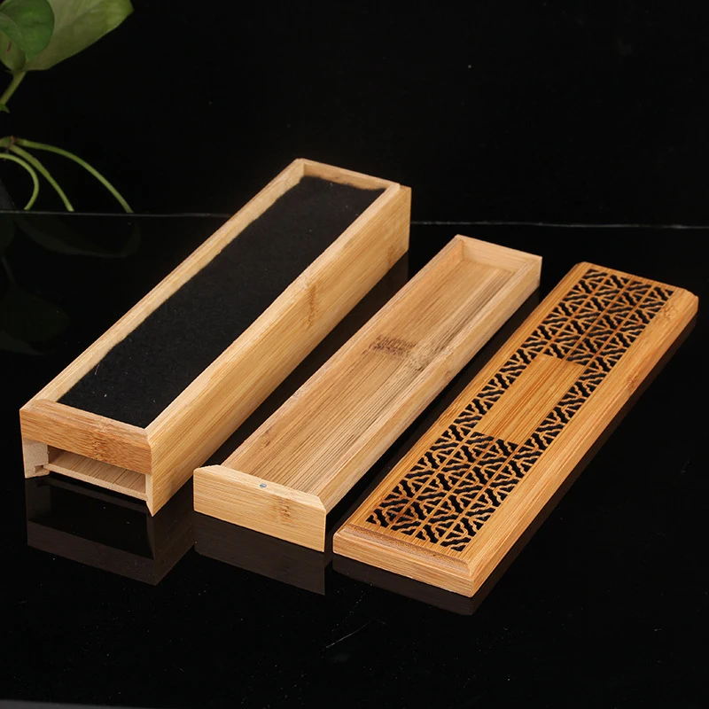 Bamboo Incense Burner Stick Holder With Drawer