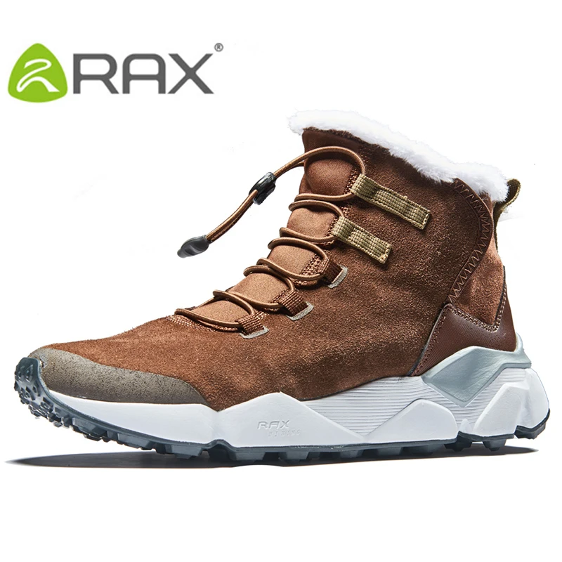 RAX Snow Boots Men Outdoor Sports Sneakers  for Men Women Hiking Boots Waterproof Plush Lining Trekking Boots Anti-slip Toursim