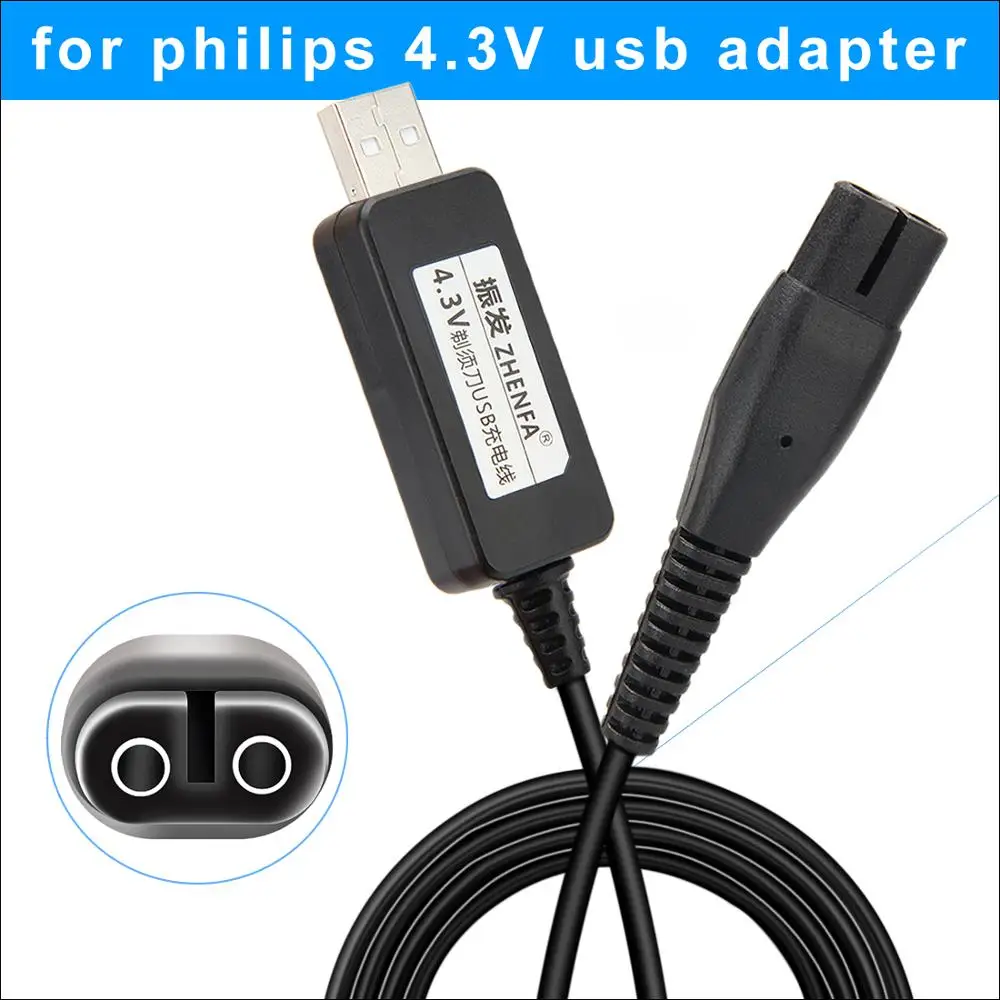 Cable de enchufe USB A00390, adaptador eléctrico, cargador de Cable de alimentación para afeitadoras Philips, QG3320, QP2520, QP2530, QP2630 Pro, QP6510, QP6520