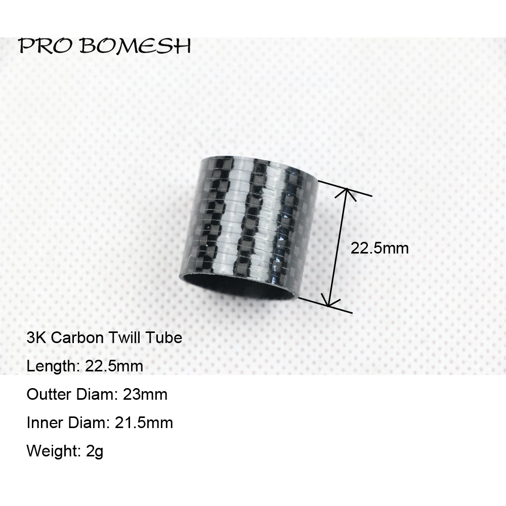 Pro Bomesh 10pcs/pack 15.7mm 22.5mm 1K and 3K Carbon Twill Tube For Reel Seat DIY Fishing Rod Component Repair