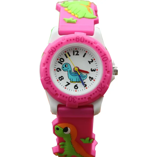 NAZEYT-Reloj de dibujos animados en 3D para niños y niñas, pulsera de cuarzo con correa de silicona y dinosaurio, regalo para estudiantes