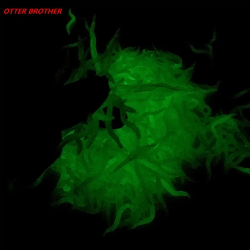 Fishing Lure Silicone Luminous Simulation Smell Earthworm 4cm60pcs Fishing Soft Bait Red White Worms Isca Artificial Accessories