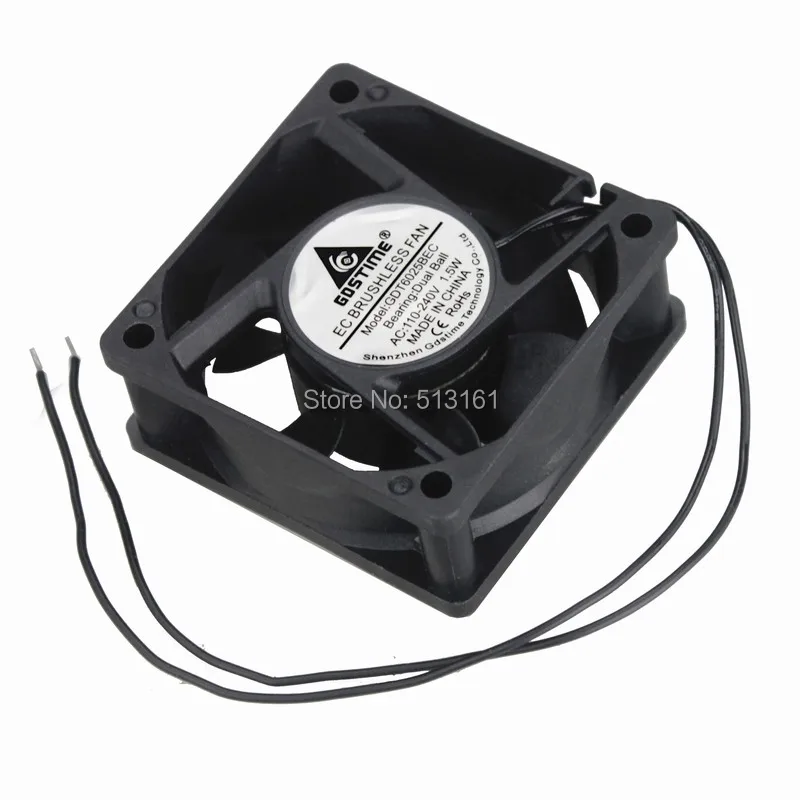 10PCS Gdstime Dual Ball 60MM 60X25MM EC FAN Brushless Cooling Fan Axial Cooler Fan AC 110V 115vV120V 220V 240V  Universal EC Fan