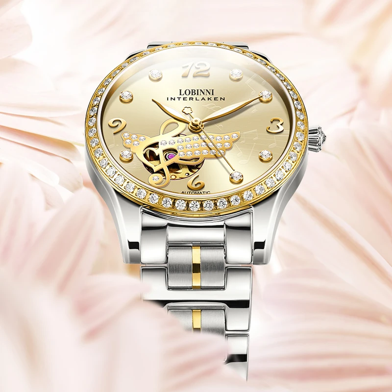 Switzerland LOBINNI Luxury Brand Women Watches Japan MIYOTA Automatic Mechanical Sapphire Diamond Waterproof Ladies Clock L2007