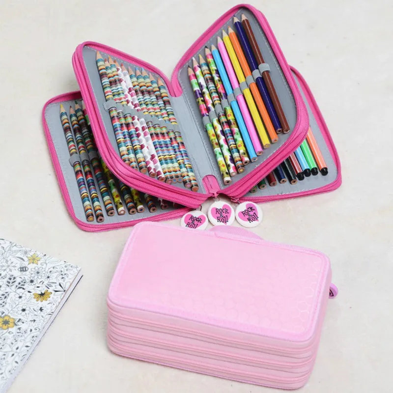 2/3/4th Floor Pencil Case Kawaii Stationery Pencil Cases For Girls Pencil Boxes School Case 3 Compartments School Holsters 04856