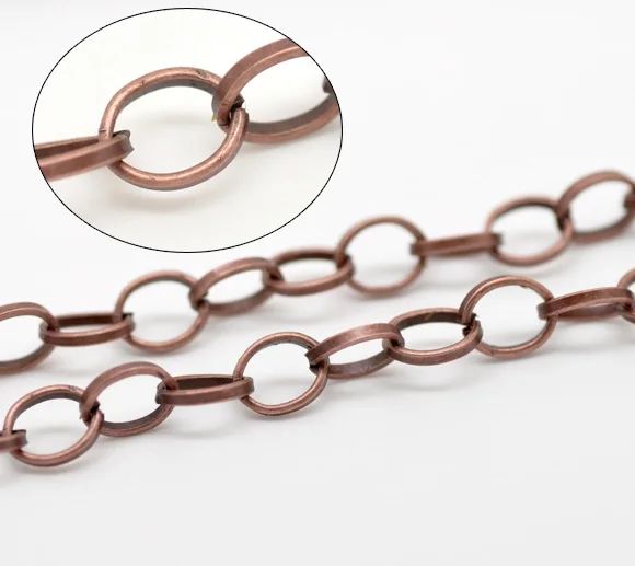 Piękne 4M miedziane ogniwa-otwarte łańcuchy ustalenia 8x6mm (B15276)