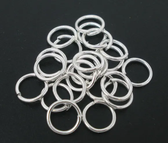 DoreenBeads 400 PCs Silver Plated Open Jump Rings 8x1mm Findings (B04096), yiwu