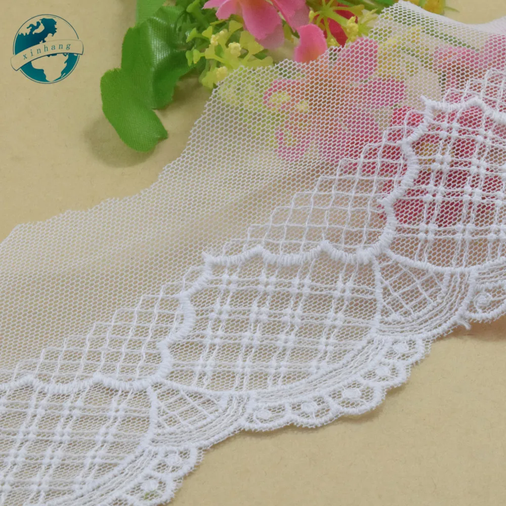 7cm Width Cotton Embroidery Mesh Lace Sewing Ribbon Guipure African Lace Fabric Trim Wedding Dress DIY Garment Accessories#3332