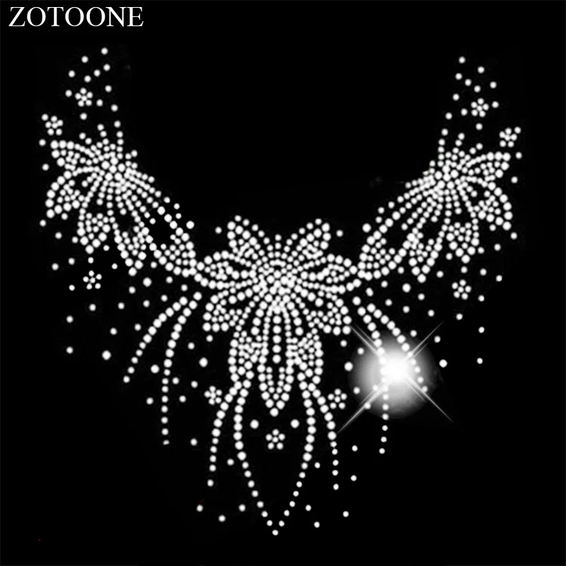 ZOTOONE 2mm and 3mm Rhinestones Crystal Clear Hotfix Rhinestone Applique for Clothes Neckline Decoration Strass for Needlework