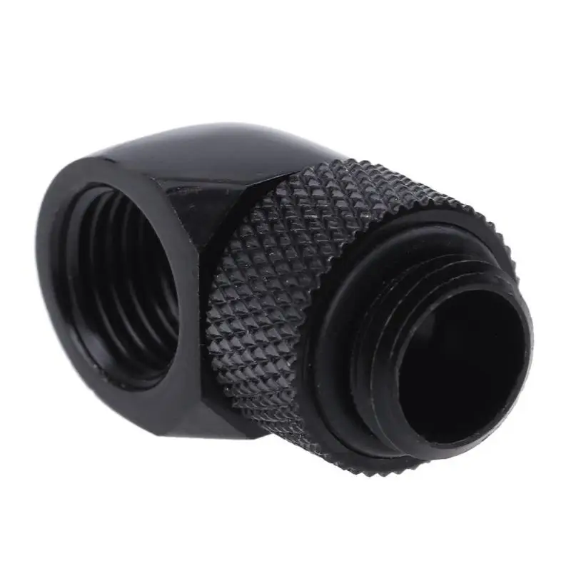 VODOOL-G1/4 "듀얼 스레드 90 도 팔꿈치 로터리 워터 튜브 커넥터 어댑터, PC 컴퓨터 수냉 시스템 하드 파이프 피팅