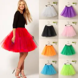 Women Vintage Tulle Skirt Short Tutu Mini Skirts Adult Fancy Ballet Dancewear Party Costume Ball Gown Mini skirt Summer 2020 Hot