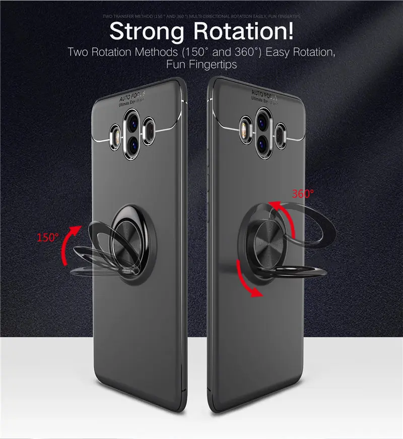 Huawei Mate 10 ALP L29 L09 Case Car Holder Stand Magnetic Bracket Finger Ring Silicone Cover for Huawei Mate 10 ALP-L29 ALP-L09