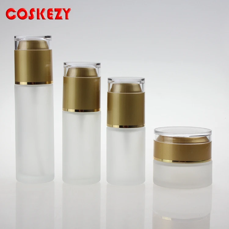 

glass vial 20 ml cosmetic glass bottle with lotion/spray pump, acrylic caps for travel sample glass cosmetic bottle