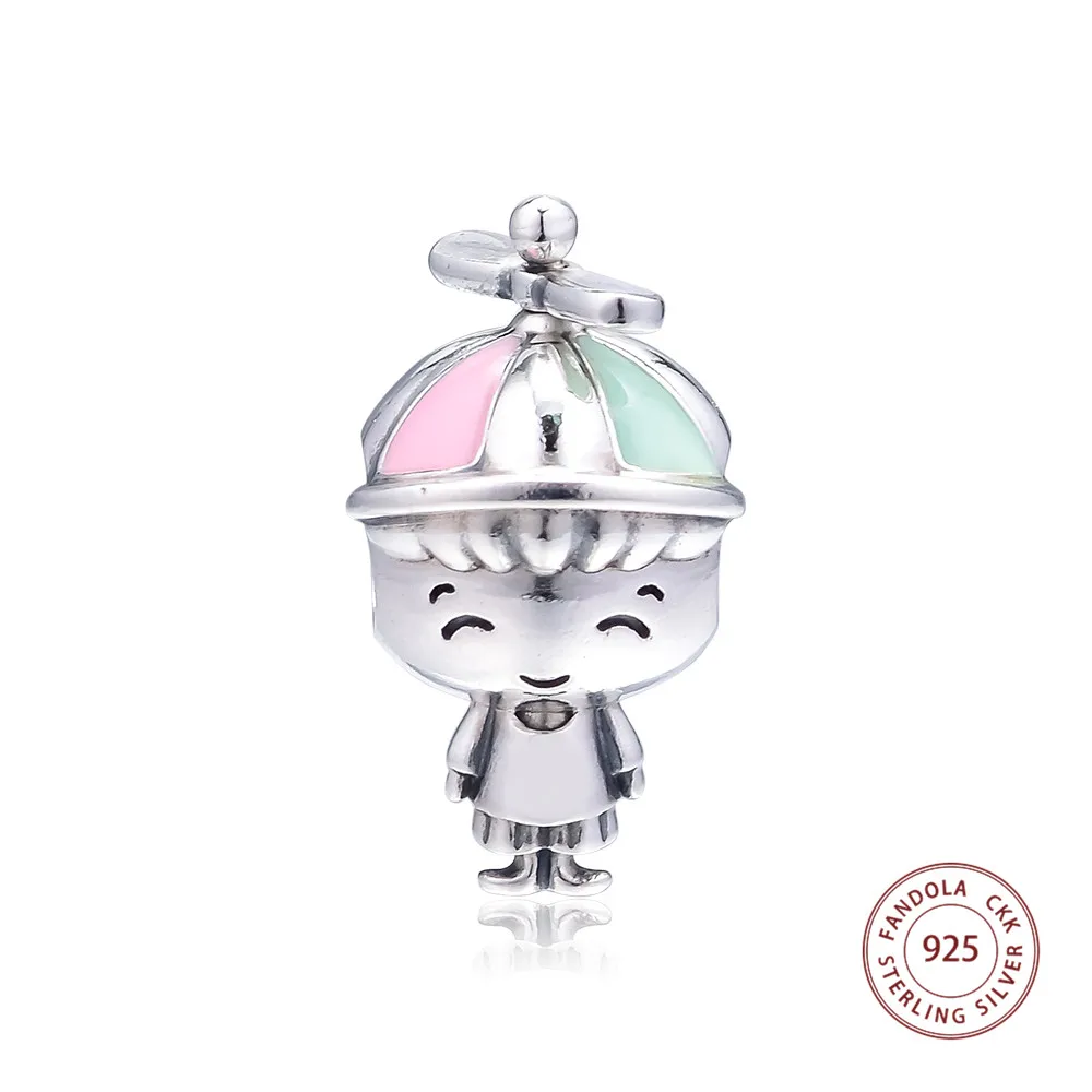 

CKK 925 Sterling Silver Propeller Hat Boy Charms Beads Fits Europe Bracelets Argent DIY Charm Silver 925 Jewelry perles pour