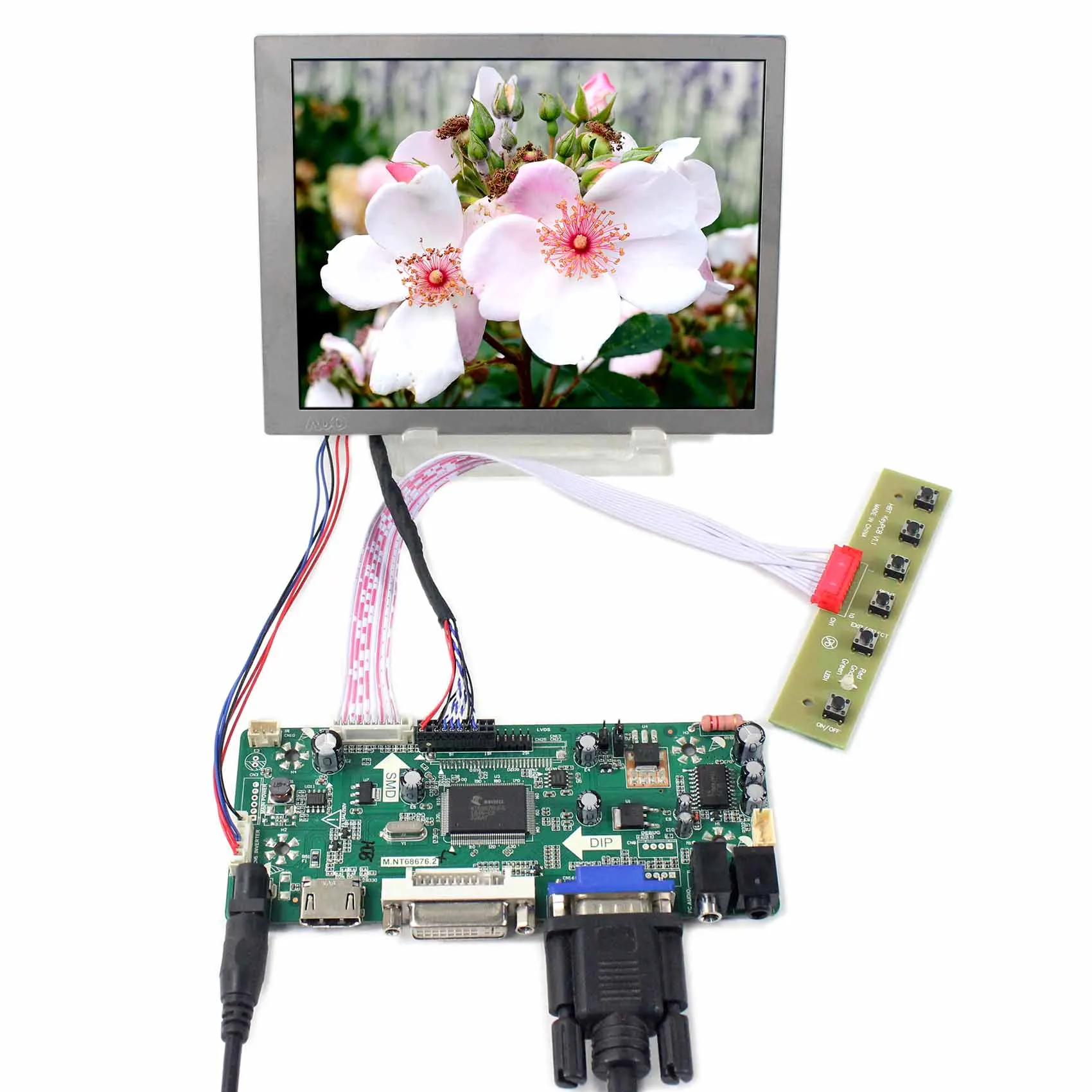 HD MI+DVI+VGA+Audio LCD Controller Board M.NT68676 With 6.5