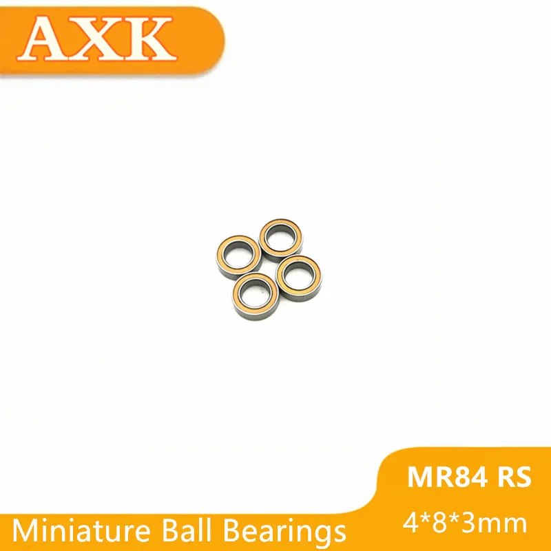 2023 Top Fashion Mr84rs Bearing Abec-3 (50pcs) 4*8*3 Mm Miniature Mr84-2rs Ball Bearings Rs Mr84 2rs With Orange Sealed L-840dd