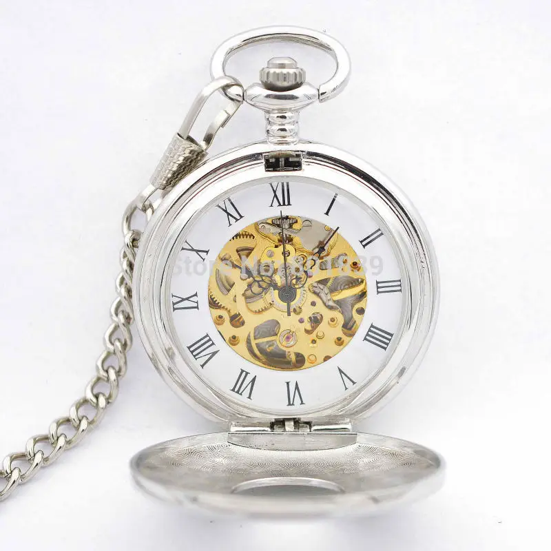 Luxury Men Mechanical Men Pocket Watches Hand Winding Double Flip Covers Vintage Timepiece Roman Scale Relojes Reloj De Bolsillo