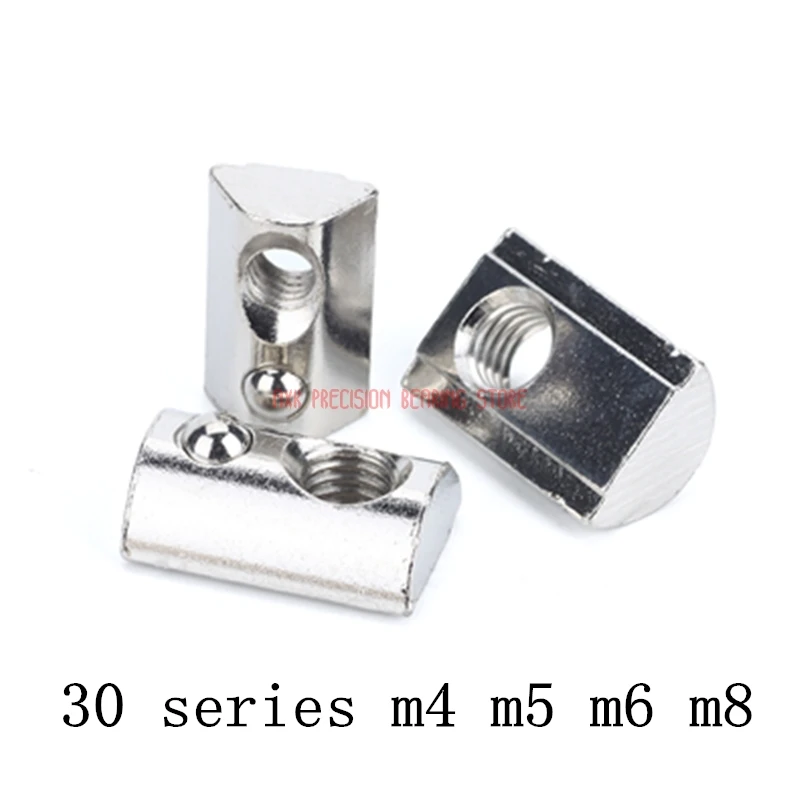 ステンレス鋼ロッド,2023シリーズピース/ロットm4 m5 m6 m8 t,スプリングナット,ハーフラウンド,伸縮性,3030アルミニウムプロファイル