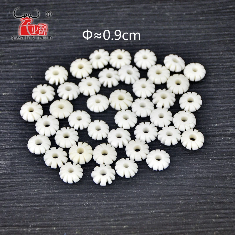 20PCS Natural Beef Bone Spacer Beads For Jewelry Making Flower Beads DIY Tibetan Bracelet And Necklace Accessories Hole 2 mm