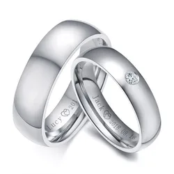 Basic Trouwringen Ringen Voor Vrouwen Man Custom Graveren Naam Datum Liefde Info Beloven Alliantie Verjaardag Valentijnsdag Gift