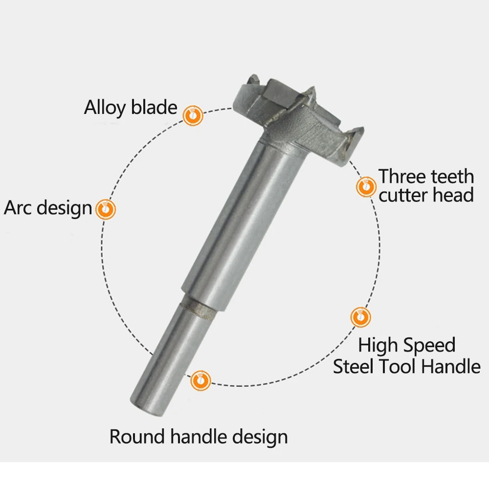 15mm-45mm Milling Wood Drill Bit Self Centering Hole Tungsten Saw Cutter Woodworking Tools Set Carbon Steel Drill Bits