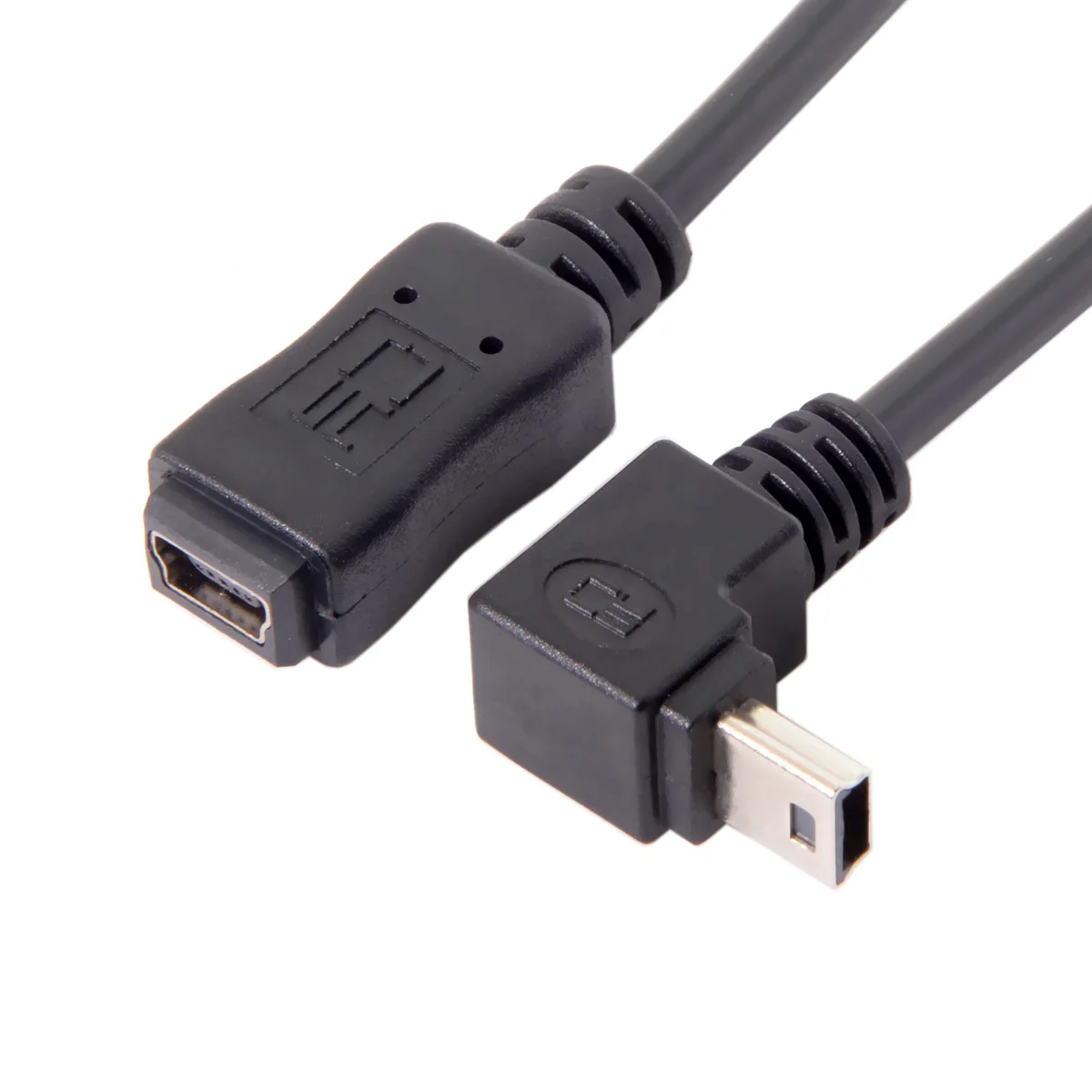 Zihan GPS Mini USB 5P 90D Down Direction Angled Male to Female Extension Cable 0.2m