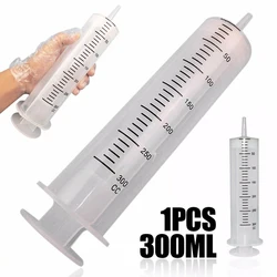 Large 300ML Plastic Syringe Capacity Syringe Transparent Reusable Sterile Measuring Injection Syringe Nutrient Hydroponics