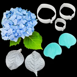 Hydrangea Leaf Cutter Silicone Petal Veiner Fondant Cake Decoration Tool Floral Gumpaste Clay Sugarcraft Gumpaste Molds CS251