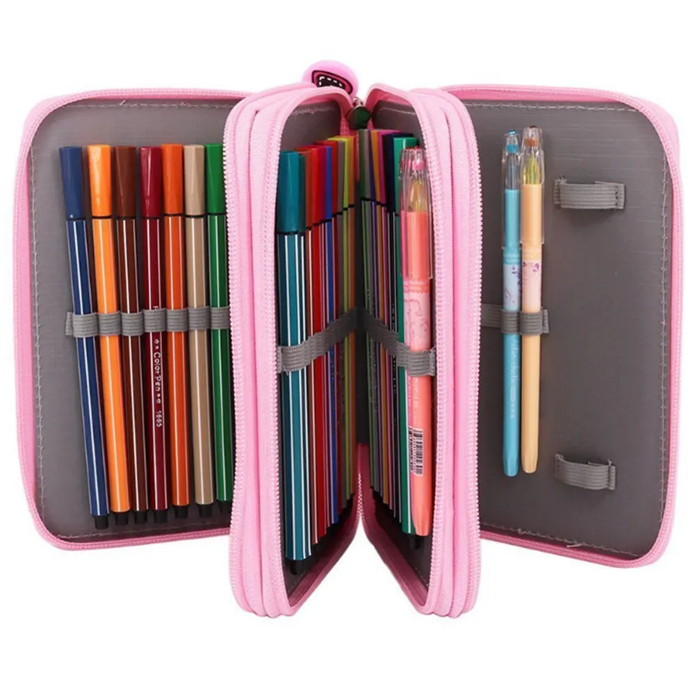 Wareable Oxford Colored Pencil Bags Large 52  Slots Pencil Organizer Portable Watercolor Pencil Wrap Case With Handle