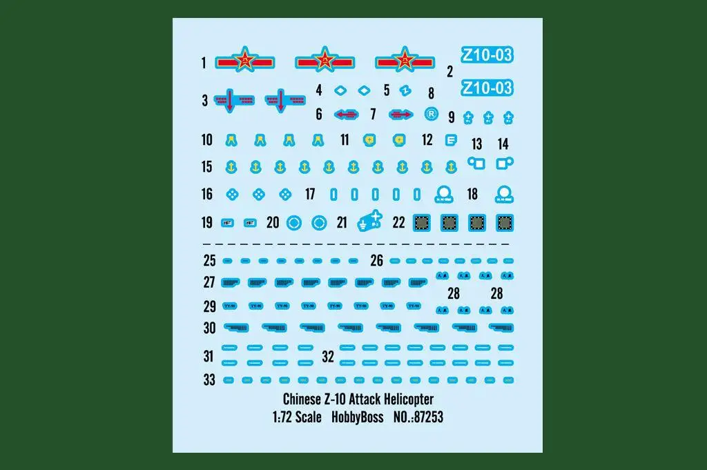 Hobbyboss Model  1/72 87253 Chinese Z-10 Attack Helicopter